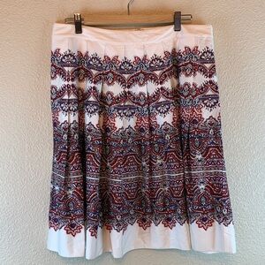 Talbots paisley circle skirt sz 14 boho career office work preppy 4th of july